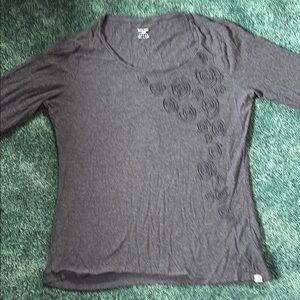 Horny Toad Charcoal Embroidered Blouse